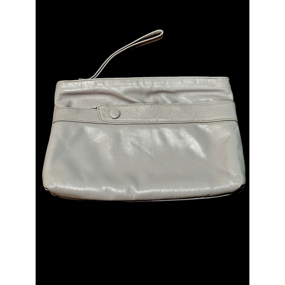Vintage Toni Handbag Soft Lavender Leather Handbag Clutch Wristlet 11”x7” EUC